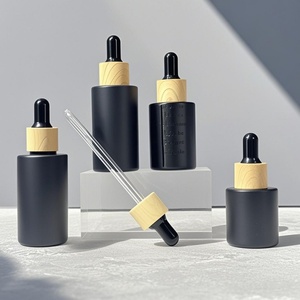 Hot Stamping Embossing 50ml 30ml 1oz Essential Oil <b>Dropper</b> <b>Bottle</b> Frosted Matte Black Cardboard Black Cardboard Jar Recycled - Product Image 5