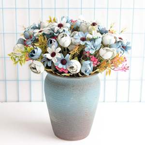 Vendita calda margherita di seta fiori artificiali in decorazioni di nozze sfuse vasi di altezza 30cm fiori artificiali rose - Product Image 2