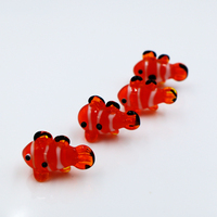 Figurine miniature artisanale en verre de Murano, technique de lampworking, poisson-clown marin, 2 cm, Journée de la Terre, vente en gros