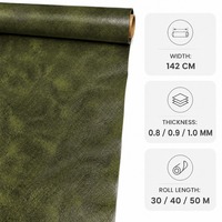 Tissu en cuir PU vert olive de luxe, effet vieilli et ciré, pour ameublement de canapé haut de gamme