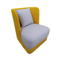Fauteuil d'appoint individuel minimaliste jaune pour hall d'hôtel ou espace invitées, avec coussin rembourré confortable et haute résilience