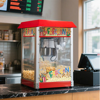 Nouvelle machine à popcorn commerciale YUMO en acier inoxydable 1400W, électrique automatique de comptoir avec lumière chauffante, modèle papillon sphérique