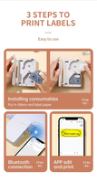 NiiMbot B18 Mini imprimante d'étiquettes à transfert thermique, Portable, sans fil, code à barres, ruban couleur intelligent