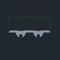 Lentille linéaire LED transparente à angle de faisceau de 90 degrés, large, transparente/givrée, extrudée, pour éclairage, pour profils et diffuseurs de canaux