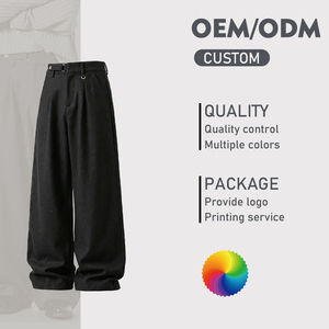 Nuova Collezione <span class=keywords><strong>Pantaloni</strong></span> Lunghi da <span class=keywords><strong>Uomo</strong></span> Stile Old Money Casual, Silhouette Plissettata, Comodi, Larghi, Traspiranti per la Primavera - Product Image 1