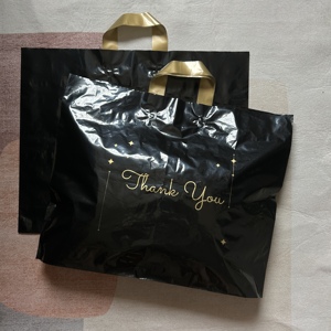 Borsa personalizzata <span class=keywords><strong>con</strong></span> Logo personalizzato del marchio Boutique borsa di ringraziamento per imballaggio <span class=keywords><strong>con</strong></span> manico in plastica - Product Image 3