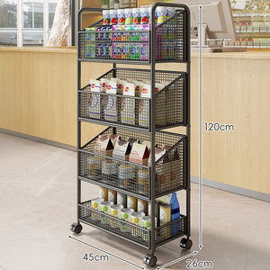 Présentoir <span class=keywords><strong>de</strong></span> supermarché Snack & Beverage Food Étagère en métal mobile multicouche Internet Celebrated Support <span class=keywords><strong>de</strong></span> <span class=keywords><strong>stockage</strong></span> pratique - Product Image 6