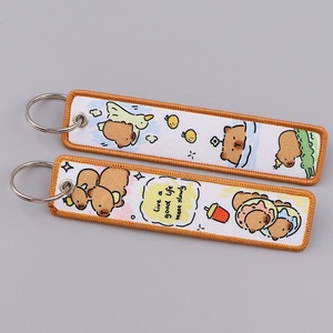 Dessin animé Animation Capybara tissage marque porte-clés Kabi Bala pendentif Campus bureau certificat suspendus ornements tissage tissu - Product Image 4