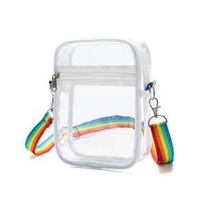 กระเป๋าแมสเซ็นเจอร์ PVC ใสปรับสายคล้องไหล่ได้พาดลำตัวพร้อมช่องซิป<span class=keywords><strong>2</strong></span>ช่อง - Product Image 3