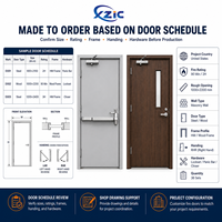 Prehung 60Min Fire Rated Wood Door Frame Interior Commercial Solid Timber Entry Doors for Hotel Bedroom Apartment