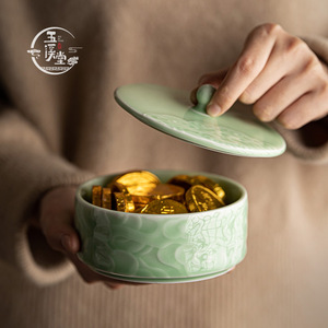 Caja de almacenamiento de frutas secas estilo chino, bandeja de dulces de lujo ligero para sala de té, caja apilable para postres en la sala de estar del hogar. - Product Image 1