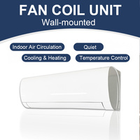 Unit Fan Coil Tembaga 3 Baris untuk Sistem Pemanas dan Pendingin Hidronik Apartemen, Pemasangan di Dinding