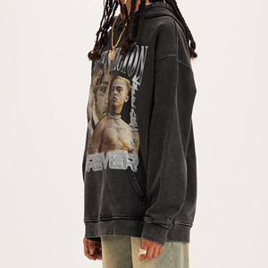 High Quality Full <b>Zip</b> <b>up</b> Hoodie <b>Jacket</b> Casual Regular Fit 100% Cotton Print Windproof Warm with Pockets - Product Image 3