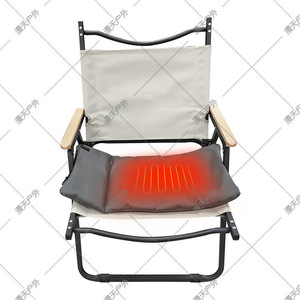 Cojín Calefactor Plegable Rectangular Gris Naranja de Poliéster para Silla de Camping, Almohadilla Térmica Portátil para Exteriores con Temperatura Ajustable - Product Image 3
