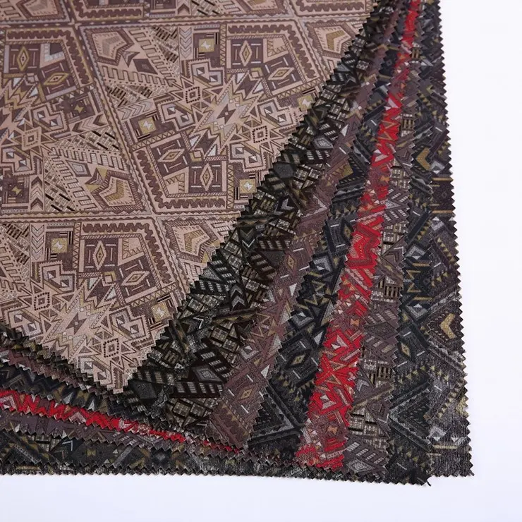 Bağlı şeftali folyo bitmiş tasarımcı baskı Ankara süet 100% Polyester kumaş