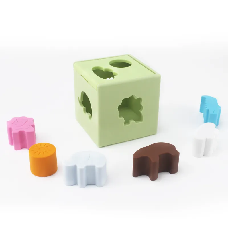 2024 neues design beliebt silikon form passende blöcke spielzeug box kinder pädagogisches spielzeug baby puzzle spielzeug