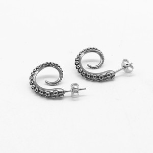 yunnique Octopus Claw <b>Stud</b> Earrings Tibetan <b>Silver</b> 316 Stainless Steel Animal Shape Fashion Jewelry for Men Women - Product Image 1