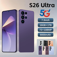 Smartphone S26 Ultra 7,3 pouces 90Hz Android 15 16 Go 1 To Deca Core 8800 mAh 5G Double SIM Reconnaissance Faciale GPS