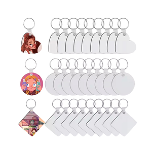 Sublimation MDF Keychain Blank Double Sided Printing Key Ring Wood Custom Decorative Gifts Sublimation MDF Key Holder