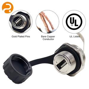 Cavo USB in Pelle con Connettore Femmina Piatto e Cappuccio Impermeabile per Terminale PH2.0 4P per Dispositivi Smart Industriali da Esterno - Product Image 3