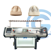 Machine à tricoter plate jacquard à double système entièrement automatique à cavité unique pour cols de pulls et bonnets - Informatisée