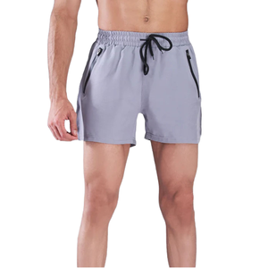 Pantalones Cortos Deportivos Casuales de Cintura Media para Hombre, de Alta Calidad, con Logotipo Personalizado, Color Sólido, 100% Poliéster, Secado Rápido y Transpirables - Product Image 1