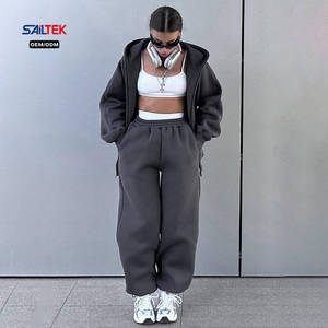 Conjunto de Sudadera con Capucha y Pantalones Holgados de Gran Tamaño para <span class=keywords><strong>Mujer</strong></span>, Estilo Urbano, Dos Piezas, Ropa Informal, Traje Deportivo Holgado - Product Image 1