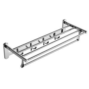 Portasciugamani da Parete Pieghevole in Acciaio Inox con Ganci Multipli, <span class=keywords><strong>Porta</strong></span> <span class=keywords><strong>Asciugamani</strong></span> di Lusso <span class=keywords><strong>Salvaspazio</strong></span> per <span class=keywords><strong>Bagno</strong></span> - Product Image 1