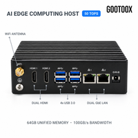 Host Komputasi AI Edge dengan 50 TOPS Komputasi Heterogen, Mini PC Industri Dual Gigabit Ethernet untuk Gateway IoT