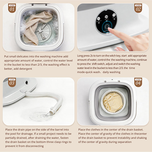Mini-lave-linge pliable 10L en gros avec cuve en plastique, lavage et essorage tout-en-un pour sous-vêtements, portable pour la maison - Product Image 6