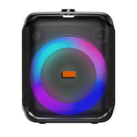 Enceinte de fête sur roulettes Sing-E ZQS8180 Super Bass avec lumières LED RGB, grande autonomie de batterie, microphones et télécommande