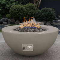 Ensemble de mobilier d'extérieur Foyer en béton Bol en béton Pot de cheminée Renforcé de fibre de verre Béton certifié Table à feu au propane
