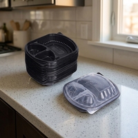 Contenants alimentaires jetables en PP de qualité alimentaire à 3 compartiments, boîte bento micro-ondable avec couvercle, vente en gros pour emballage à emporter