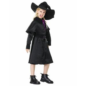 Disfraz de bruja de Halloween para niños, conjunto de vestido negro con sombrero y escoba para 8 a 13 años, juego de rol, cosplay - Product Image 3
