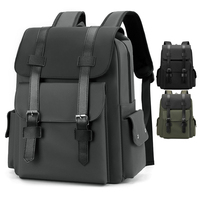 Sac à dos vintage de grande capacité en PU de 15.6 pouces pour ordinateur portable sac à dos étanche et décontracté pour voyages d'affaires à usage quotidien avec LOGO personnalisé