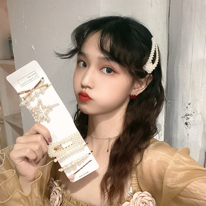 BELLEWORLD-Pinzas para el pelo de perlas coreanas para mujer y niña, accesorios románticos para el pelo de cristal para boda - Product Image 2