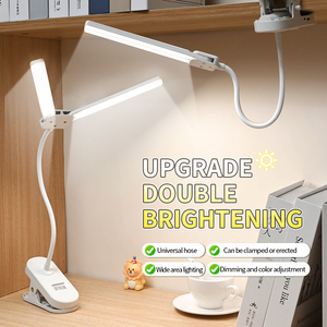 Portable double tête <span class=keywords><strong>pliable</strong></span> livre lumière Clip moderne LED USB lampe de lecture E26 ampoule Rechargeable utilisation intérieure signet lecteur de livre - Product Image 3