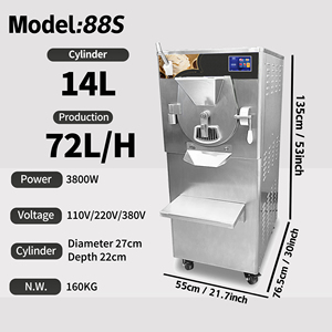 Machine à glace artisanale Mayhope 14L en acier inoxydable avec système de refroidissement par eau et contrôle de la production en continu - Product Image 4