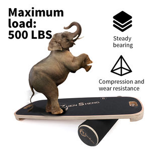 Zhensheng logotipo personalizado antideslizante Yoga entrenamiento Fitness Tabla de equilibrio de madera con rodillo multifunción ejercicio tabla de equilibrio - Product Image 6