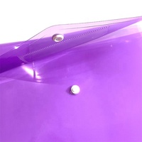 Porte-documents A4 personnalisé avec bouton-pression, pochette en plastique PP transparente, portefeuille, classeur de bureau avec fente pour carte