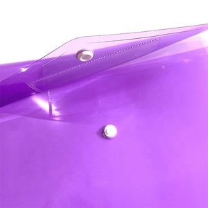 맞춤형 A4 스냅 버튼 문서 가방 플라스틱 PP 투명 봉투 포켓 지갑 사무실 파일 폴더 카드 슬롯 포함 - Product Image 6