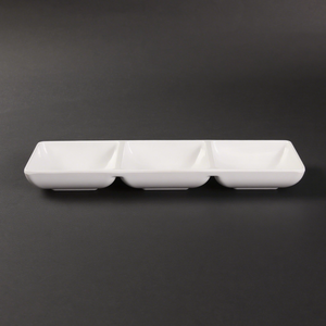 Melamine đen trắng hai ngăn ba ngăn chia tấm chống vỡ dễ dàng làm sạch gia vị nước sốt món ăn phụ - Product Image 4