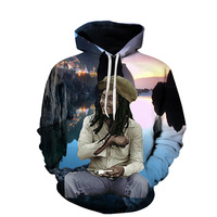 Sudadera con capucha para hombre, con estampado 3D de moda, talla grande