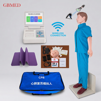 Simulador de Maniquí de RCP de Cuerpo Completo con Pantalla de 8 Pulgadas, Reflex Pupilar, Conectividad Inalámbrica, Función de Impresión, Material TPE