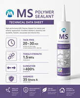 Scellant polymère MS hautement élastique, faible odeur, résistant aux intempéries, adhésif pour la construction, étanchéité des joints de fenêtres et de murs