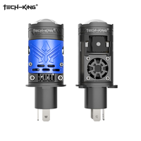 TECH-KING Nouveau modèle 130W H4 Projecteur à lentille LED Phares Plug and Play H4 LED Phares de moto et de voiture