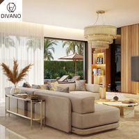 Muebles de Villa de Alta Gama a Medida, Juego de Sofás Seccionales Modulares de Lujo, Sofá Moderno de Tela para Sala de Estar