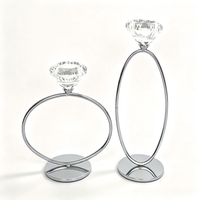 Supports de bougies modernes en fer électroplaqué et cristal, bougeoirs en verre transparent, vendus séparément ou en ensemble complet