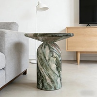 Table d'appoint de luxe moderne en marbre vert, table de chevet pour la maison, table d'appoint de canapé en marbre pour chambre à coucher