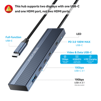 5-in-1 USB-C Hub Dockingstation mit 4K 60Hz Video, 10Gbps Daten, 100W PD Adapter für MacBook Laptop, auf Lager